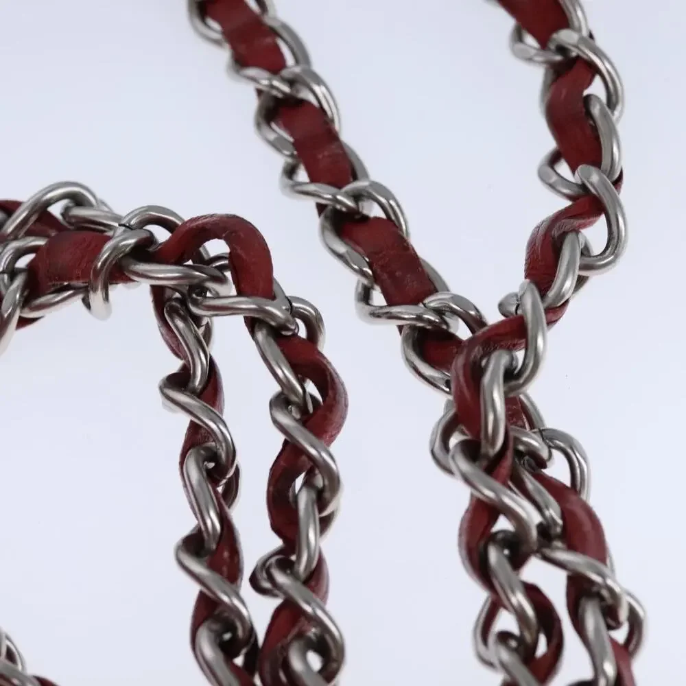 Chanel Lambskin V Stitch Chain Shoulder Bag Red